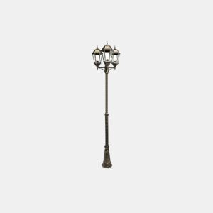 candeeiro de rua para jardim alumínio cor preta série regulus 60cm