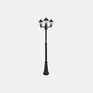 candeeiro de rua para jardim alumínio cor preta série auriga 62cm