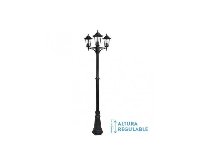 Farola para jardin aluminio color negro serie auriga 62cm