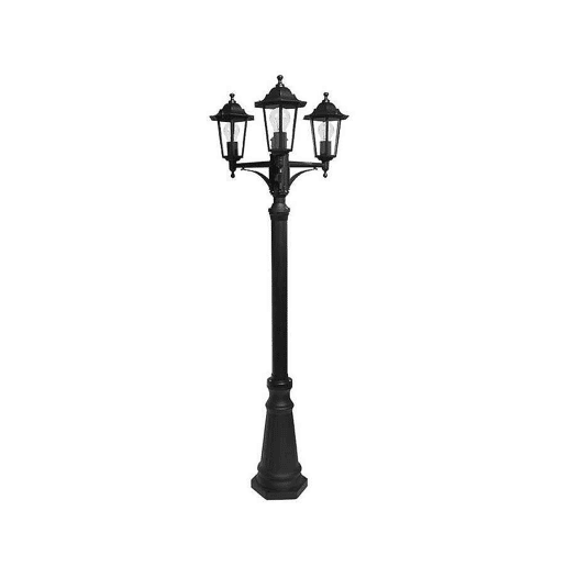 candeeiro de rua para jardim alumínio cor preta série auriga 62cm