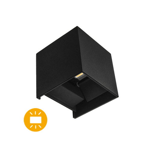 candeeiro de parede exterior em alumínio cor preta série sor 10cm