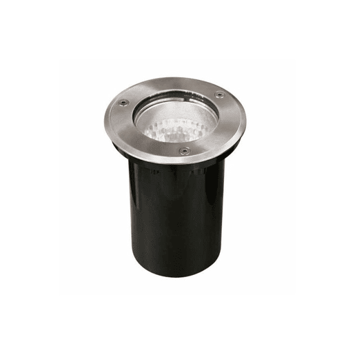 luminária de encastrar para exterior em metal na cor níquel série bigorne 15cm luminária de encastrar para exterior em metal na cor níquel série bigorne 15cm