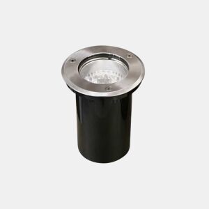 luminária de encastrar para exterior em metal na cor níquel série bigorne 15cm
