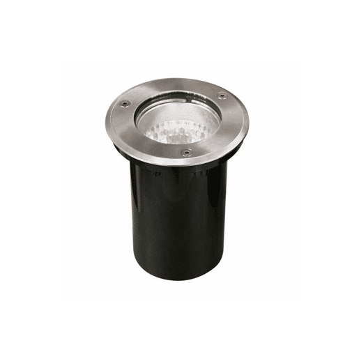 luminária de encastrar para exterior em metal na cor níquel série bigorne 15cm luminária de encastrar para exterior em metal na cor níquel série bigorne 15cm