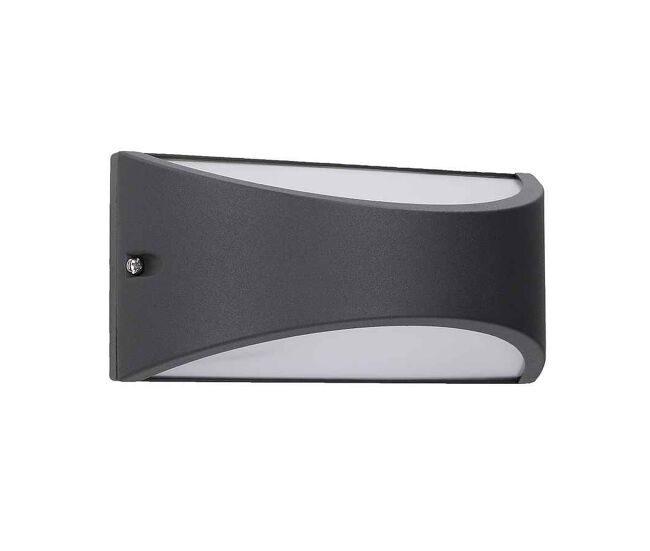 Aplique de exterior aluminio color gris serie kapa 22cm