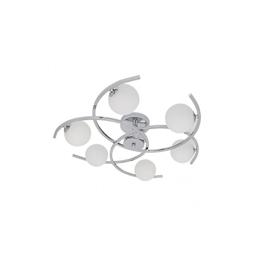 Lampara plafon metal color cromo serie conil 63cm