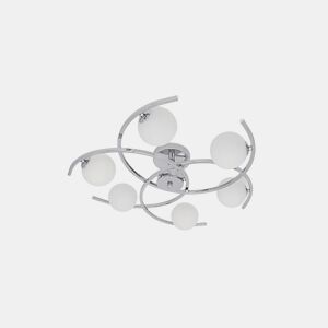 candeeiro de tecto em metal cromado série conil 63cm