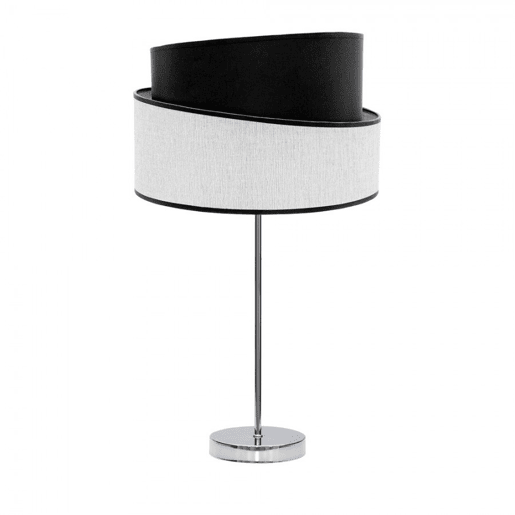 candeeiro de mesa em metal cromado série hara 30cm