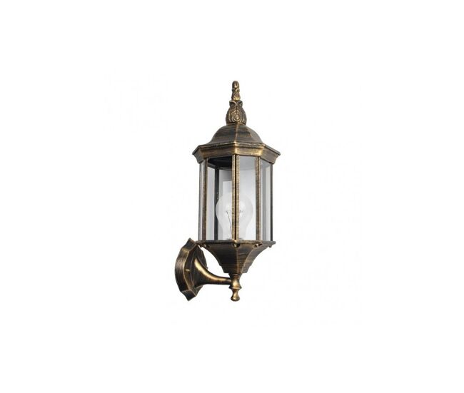 Aplique de exterior aluminio color dorado serie pollux 18cm