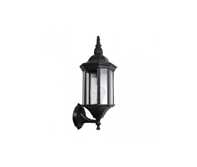 Aplique de exterior aluminio color negro serie pollux 18cm