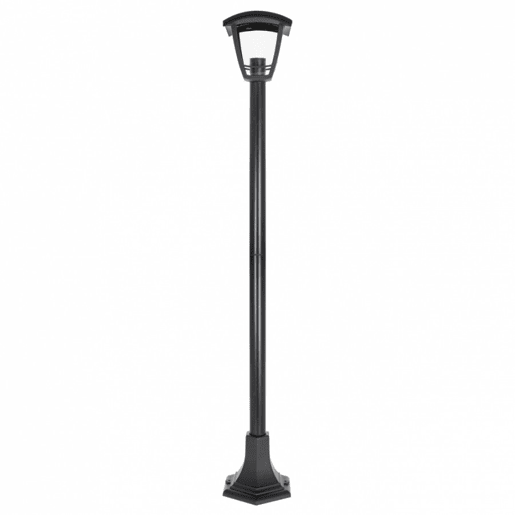 lanterna de jardim em policarbonato preto série zoio 17cm