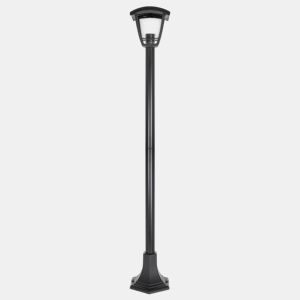 lanterna de jardim em policarbonato preto série zoio 17cm