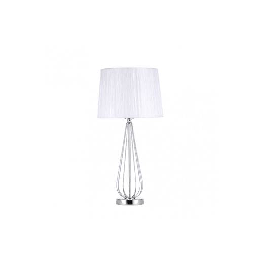 candeeiro de mesa em metal cromado série robina 30cm