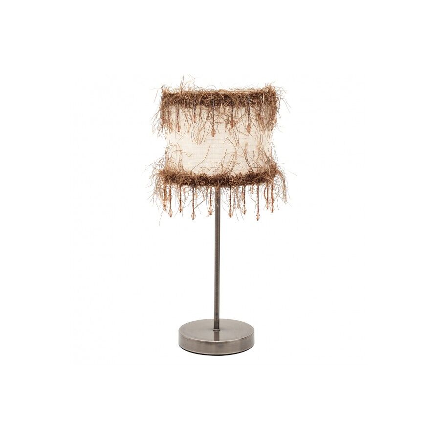 Lampara sobremesa metal color beige serie hilos 17cm