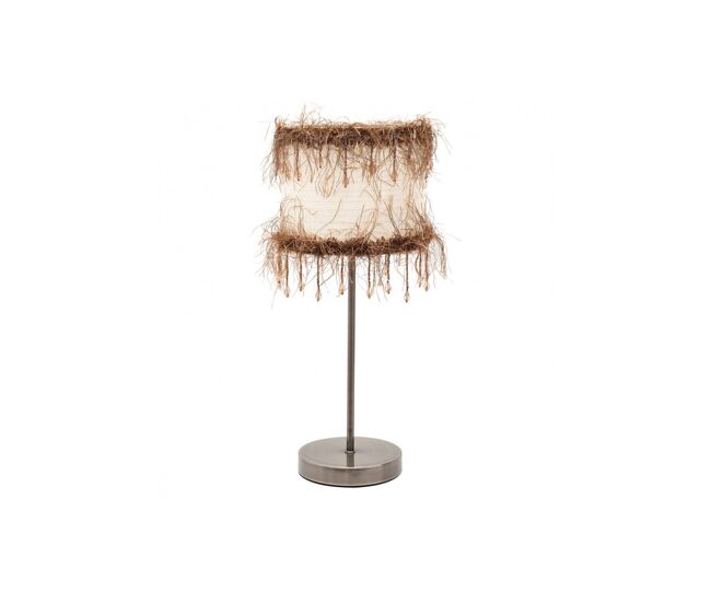 Lampara sobremesa metal color beige serie hilos 17cm