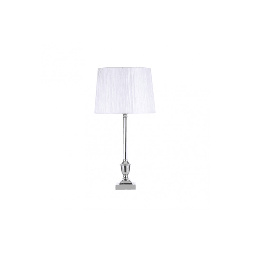 candeeiro de mesa em metal cromado série carvalho 30cm