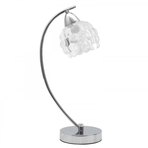 candeeiro de mesa em metal cromado vidro tulipa série 13cm
