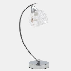 candeeiro de mesa em metal cromado vidro tulipa série 13cm