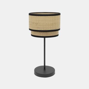 candeeiro de mesa metal cor preta série roque 30cm
