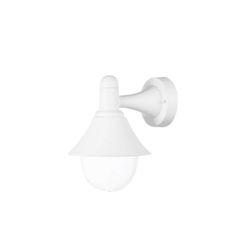 candeeiro de parede exterior em policarbonato branco série mentol 18,1cm