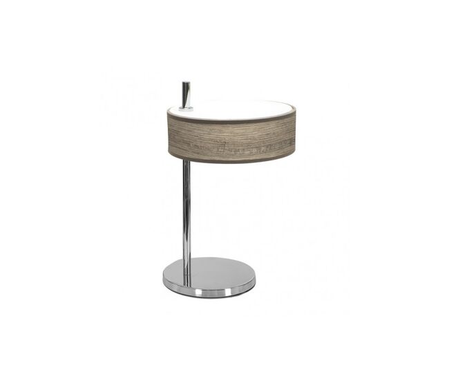 Lampara sobremesa metal color cromo serie haiti 22cm