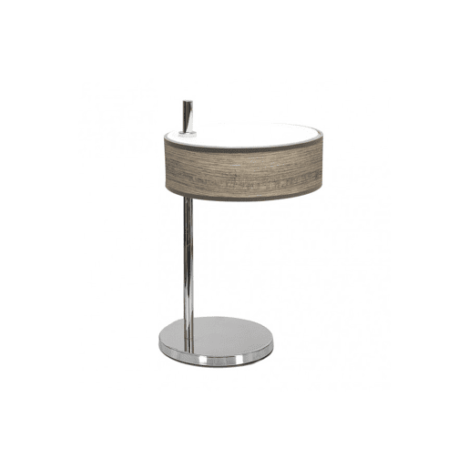 candeeiro de mesa em metal cromado série haiti 22cm