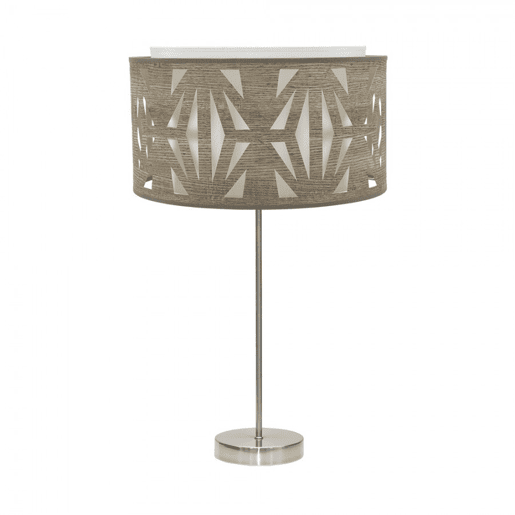 candeeiro de mesa em metal niquelado série katerina 30cm