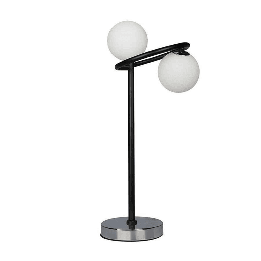 candeeiro de mesa metálico cor preta série la habana 21cm
