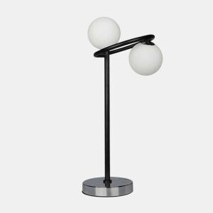candeeiro de mesa metálico cor preta série la habana 21cm