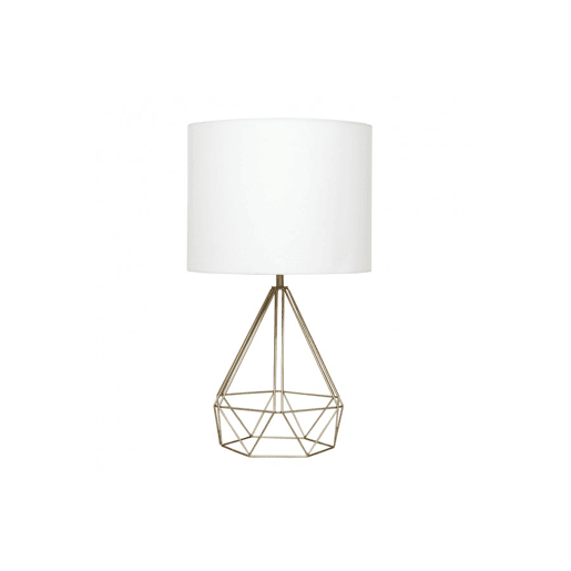 candeeiro de mesa em metal dourado série abrantes 32cm