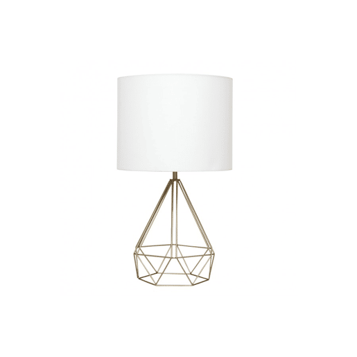 candeeiro de mesa em metal dourado série abrantes 32cm