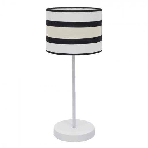 candeeiro de mesa metálico cor branca série karla 25cm