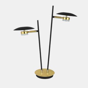 candeeiro de mesa em metal preto série cape town 32cm