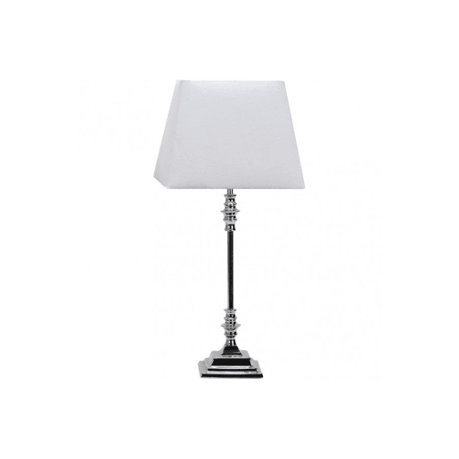 candeeiro de mesa em metal cromado série shubunkin 25cm