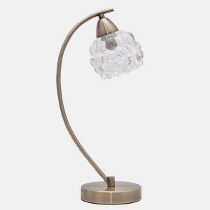 candeeiro de mesa em metal dourado vidro tulipa série 13cm