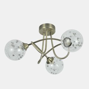 série rio de janeiro candeeiro de tecto em metal dourado 37cm