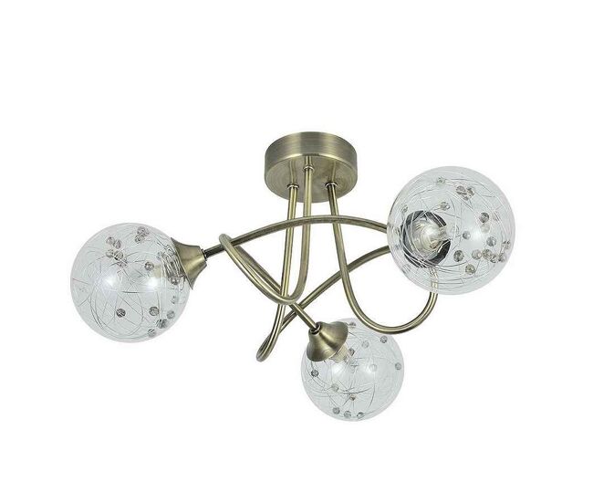 Lampara plafon metal color dorado serie rio de janeiro 37cm