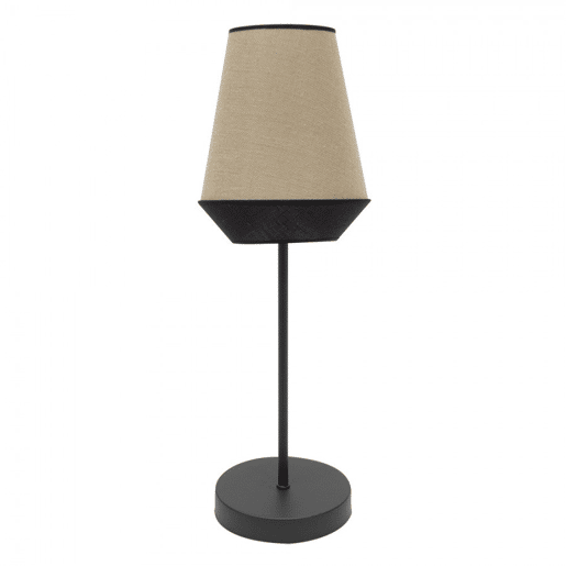 candeeiro de mesa metálico cor preta serie campana 25cm