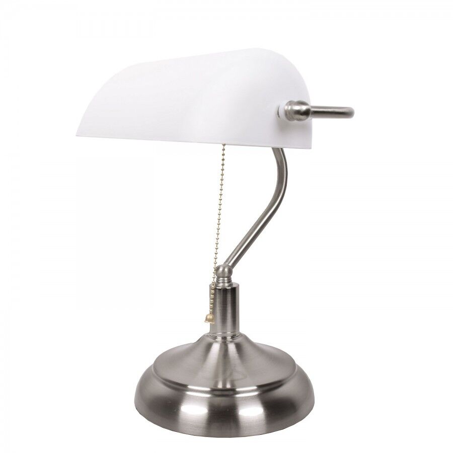 Lampara sobremesa metal color niquel serie bancario 27cm