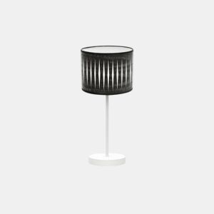 candeeiro de mesa metálico cor branca série piron 17cm
