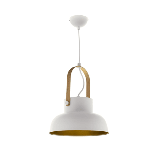 pendente de metal cor branca série guimar 24cm