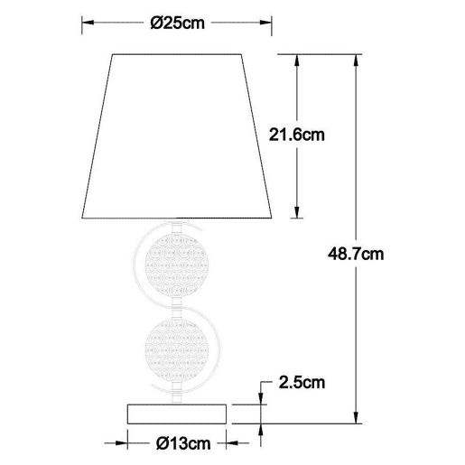 candeeiro de mesa em metal dourado série honduras 25cm