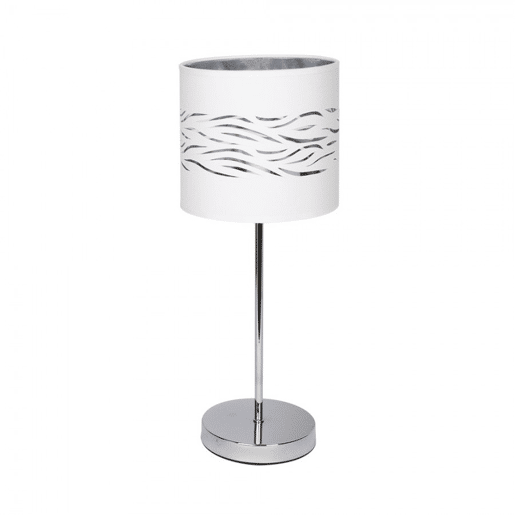 candeeiro de mesa em metal cromado série niebla 17cm