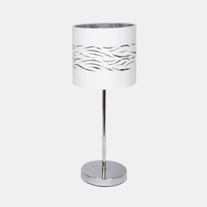 candeeiro de mesa em metal cromado série niebla 17cm
