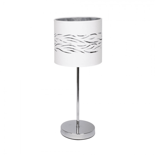 candeeiro de mesa em metal cromado série niebla 17cm