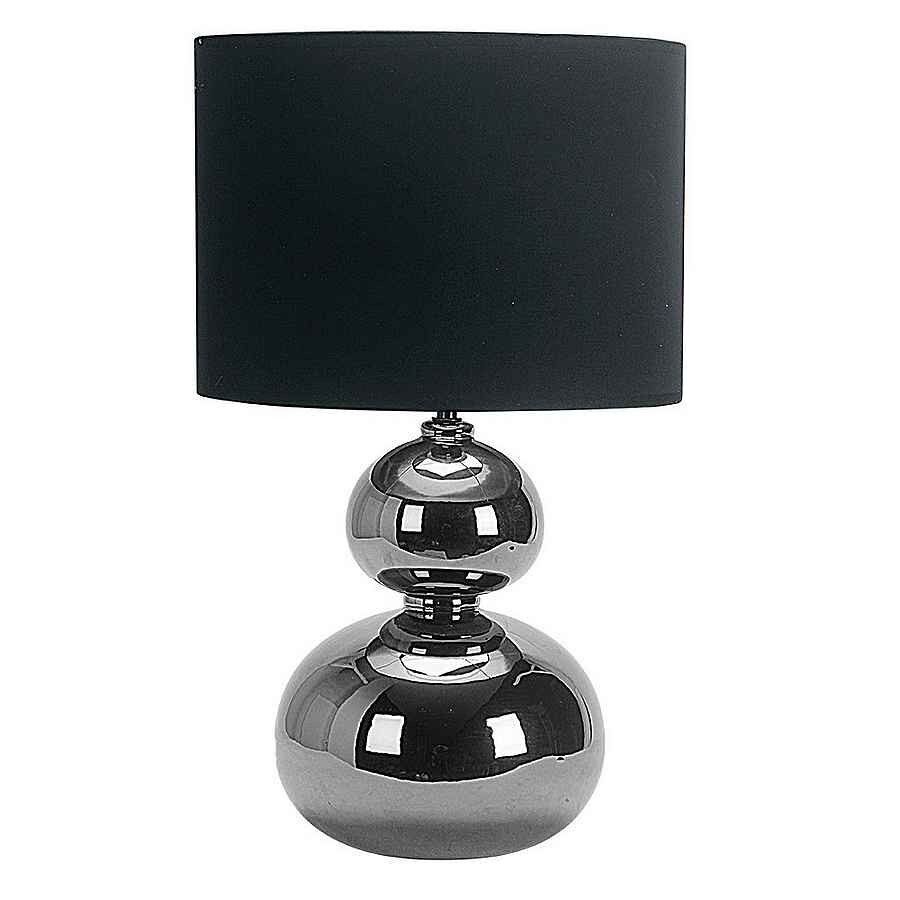Lampara sobremesa ceramica color cromo serie roa 30cm