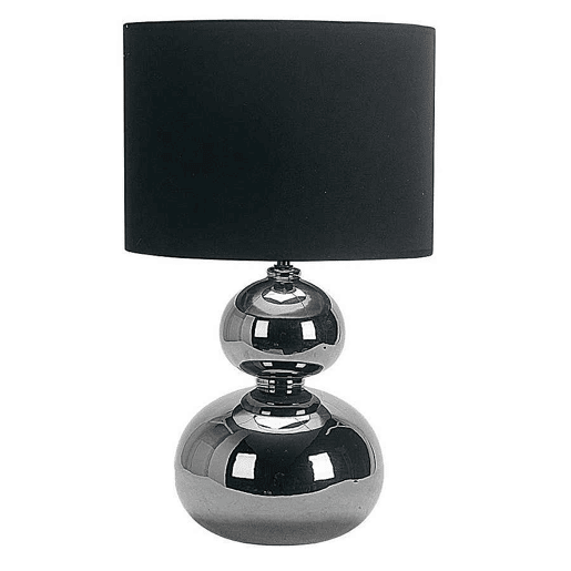 candeeiro de mesa em cerâmica cromada série roa 30cm