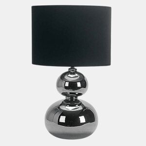 candeeiro de mesa em cerâmica cromada série roa 30cm
