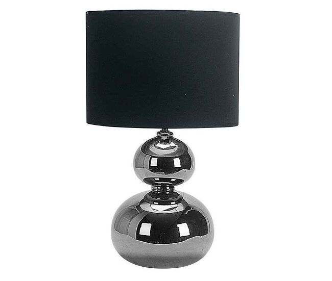 Lampara sobremesa ceramica color cromo serie roa 30cm