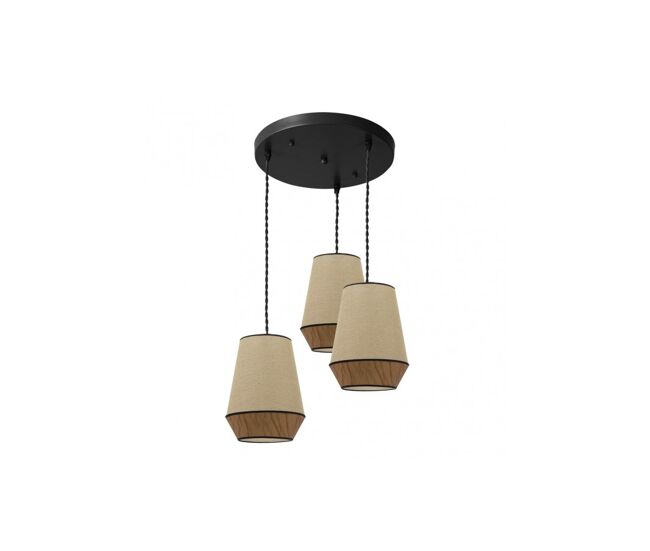 Lampara plafon metal color negro serie campana 36cm